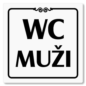 WC muži, 148x148mm, bílá, Texas
